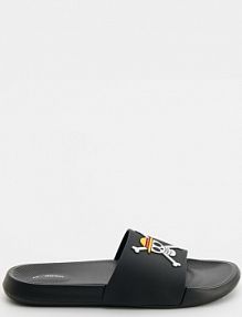 Czarne klapki piankowe z motywem One Piece House męskie 768GE-99X