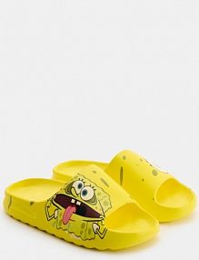 Żółte klapki piankowe SpongeBob House wielobarwny męskie 770GE-MLC