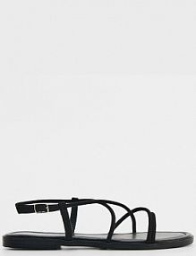 Czarne sandały z paskami z imitacji zamszu House damskie 803DU-99X