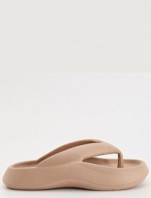 Beżowe japonki piankowe na grubej podeszwie House damskie 818FS-08X