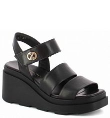 Sandały na koturnie Carinii czarne beżowe