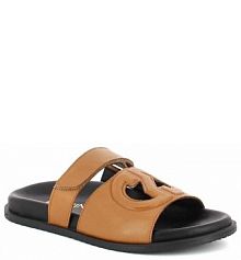 Klapki eleganckie Carinii brązowe damskie