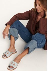 Klapki eleganckie Carinii niebieskie damskie