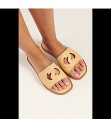 Klapki eleganckie Carinii żółte damskie