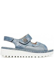 Sandały na obcasie Rieker niebieskie V1389-12