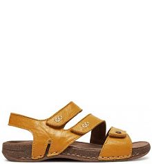 Sandały na obcasie Rieker żółte 61402-69