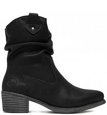 Botki na obcasie Rieker czarne CEO-73170-00