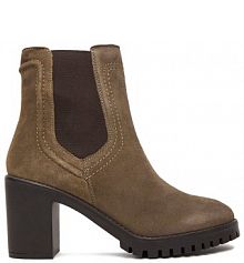 Botki na słupku Lasocki beżowe 