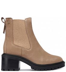 Botki na słupku Tommy Hilfiger beżowe 