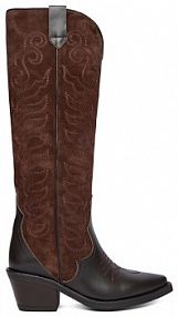 Kozaki na obcasie Badura brązowe 