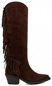 Kozaki na obcasie Badura brązowe 