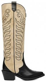 Kozaki na obcasie Badura beżowe 