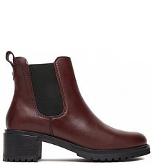 Botki na słupku Lasocki bordowy 