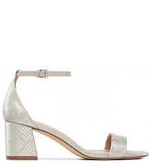 Sandały na słupku DeeZee srebrne 