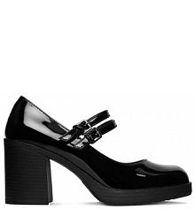 Półbuty na obcasie JENNY czarne damskie 