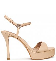 Sandały na szpilce Guess beżowe 