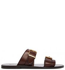 Klapki Polo Ralph Lauren brązowe damskie 