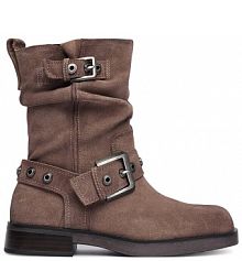 Botki na słupku Tamaris brązowe 