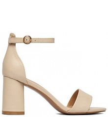 Sandały na słupku JENNY beżowe 
