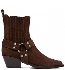 Botki na słupku Badura brązowe 