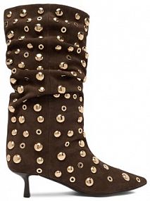 Botki na szpilce Eva Minge brązowe 