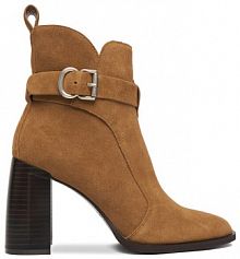 Botki na słupku Badura brązowe 