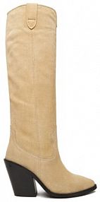 Kozaki na obcasie Badura beżowe 