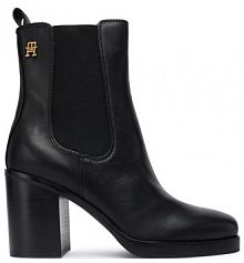 Botki na słupku Tommy Hilfiger czarne 