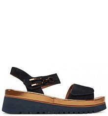 Sandały na koturnie Ara granatowe 