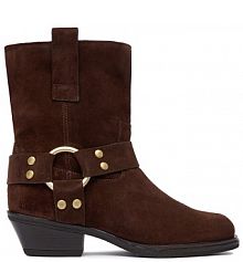 Botki na słupku Badura brązowe 