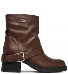Botki na słupku Guess brązowe 