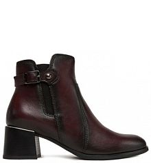 Botki na słupku Lasocki bordowy 