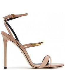 Sandały na szpilce Elisabetta Franchi beżowe 