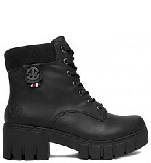 Botki na słupku Rieker czarne 