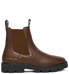 Botki Tommy Hilfiger brązowe damskie 