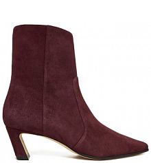 Botki na słupku Stuart Weitzman bordowy 