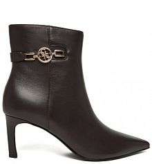 Botki na szpilce Guess brązowe 