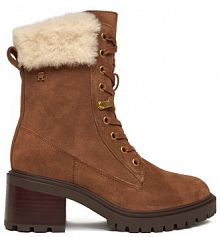 Kozaki na obcasie Tommy Hilfiger brązowe 