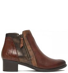 Botki na słupku Remonte brązowe 