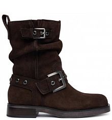 Botki na słupku Tamaris brązowe 