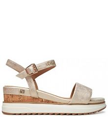 Sandały na koturnie s.Oliver złote 