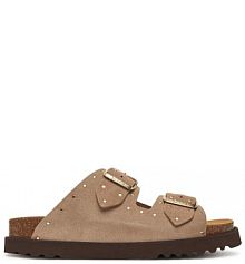 Klapki Scholl brązowe damskie 