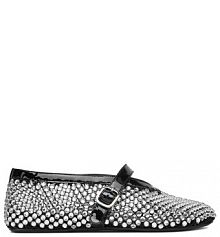 Baleriny Eva Minge srebrne damskie 