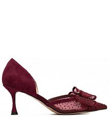 Szpilki Eva Minge bordowy 