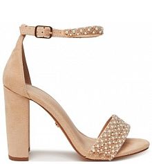 Sandały na słupku DeeZee beżowe 