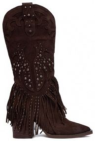 Kozaki na obcasie Alma En Pena brązowe 