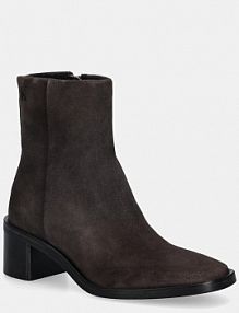 Botki na słupku Calvin Klein  brązowe HW0HW02592