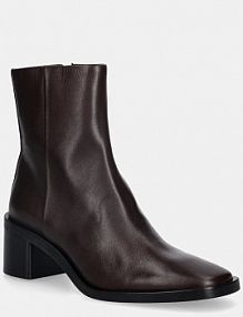 Botki na słupku Calvin Klein  brązowe HW0HW02593