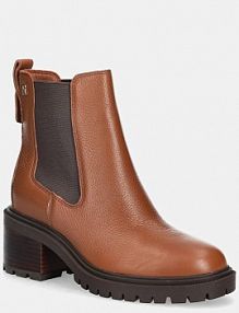 Botki na słupku Tommy Hilfiger  brązowe FW0FW08774