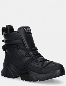 Botki EA7 Emporio Armani  czarne damskie AF18611.7X000335